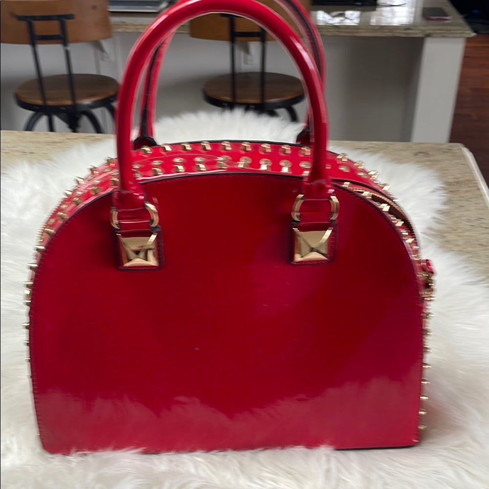 Red Studded Handbag